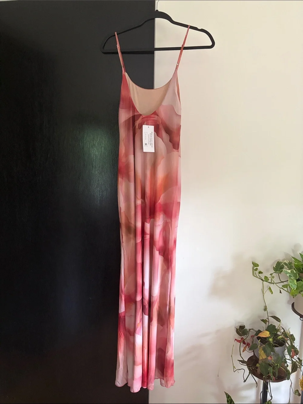 12th Tribe Amora Pink Floral Mesh Maxi Dress Size L